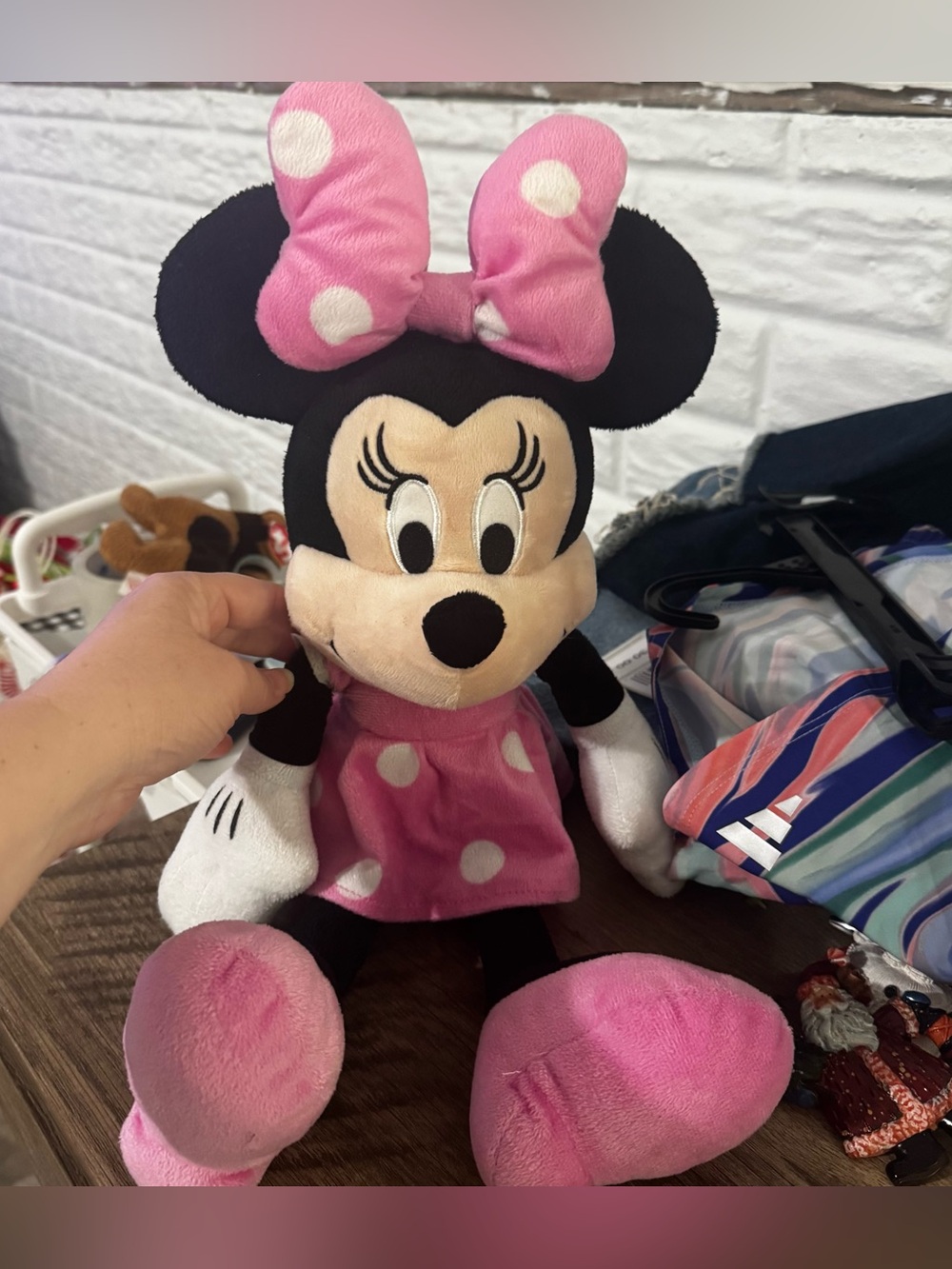 Disney Just Play 18” Plush Minnie Mouse Pink Polka Dot Dress Stuffed Animal Toy